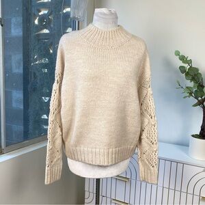 Skies Are Blue NWT Crochet Sleeve Chunky Sweater – Size S
